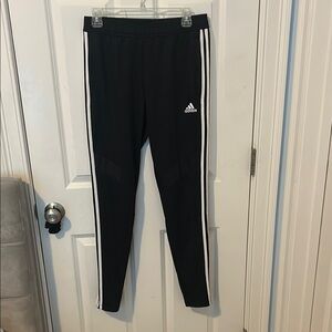 Adidas Black and White Joggers with Iconic Stripes